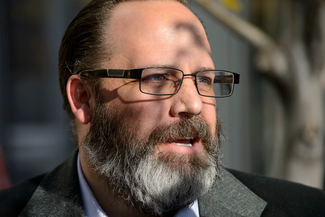 (Steve Griffin  |  The Salt Lake Tribune)   Former real estate guru Rick Koerber stands outside the Federal Courthouse in Salt Lake City, as he talks with the media, after a federal jury announced they were deadlocked over the allegations against him. Koerber was accused of illegal business dealings and running a Ponzi scheme. U.S. District Court David Nuffer declared a mistrial in Salt Lake City Monday October 16, 2017.
