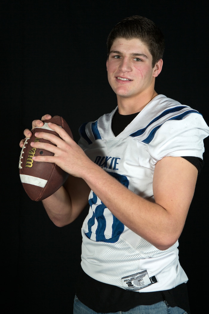 (Jud Burkett  |  for The Salt Lake Tribune) Dixie High School's Tyson Fisher poses for a portrait St. George, Saturday, Dec. 16, 2017.