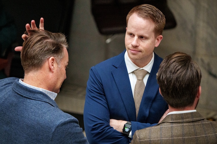 (Trent Nelson  |  The Salt Lake Tribune) Rep. Trevor Lee, R-Layton, at the Utah Capitol in Salt Lake City on Thursday, March 6, 2025.