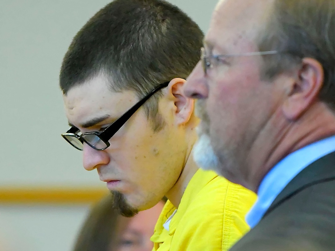 (Eli Lucero  |  Herald Journal) Alex Whipple, left, appears in 1st District Court with his lawyer Shannon Demler, for his sentencing hearing on Tuesday in Logan. Whipple was sentenced to life without the possibility of parole for murdering his niece Lizzy Shelley. 