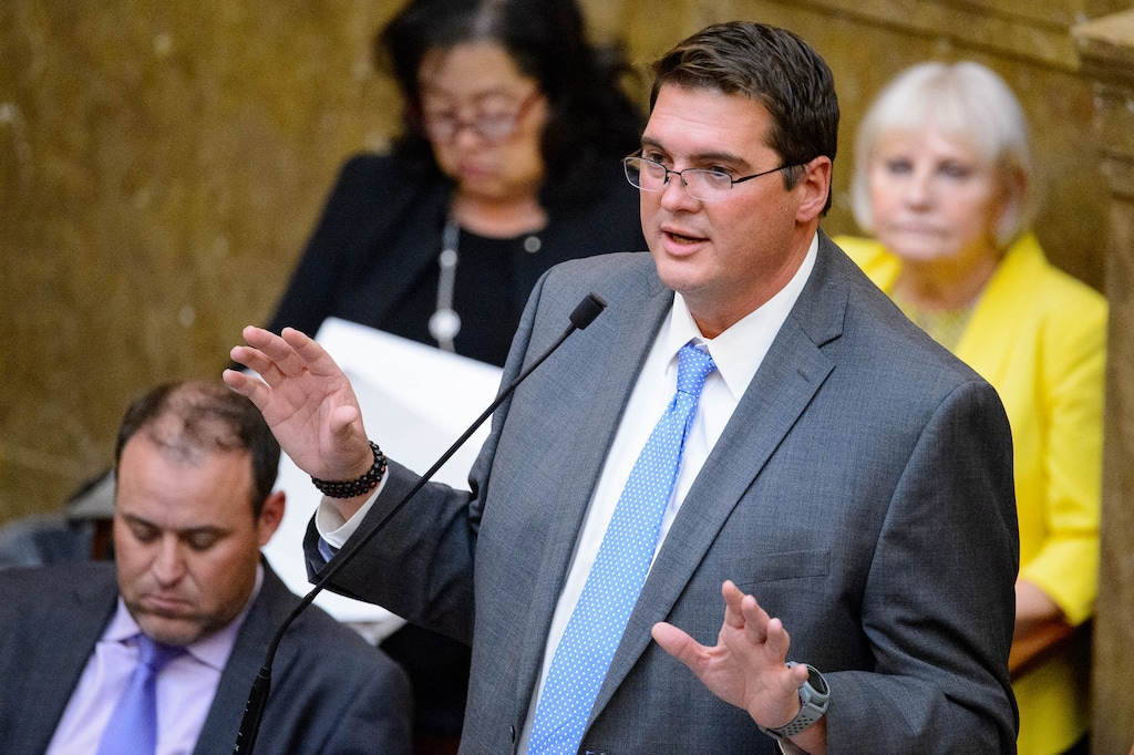 (Trent Nelson  |  The Salt Lake Tribune)Rep. Francis Gibson, R-Mapleton, in the House Chamber in Salt Lake City on Thursday Dec. 12, 2019 as lawmakers hold a special session focusing on tax reform.