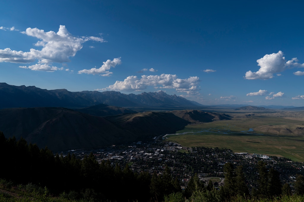 (Jae C. Hong | AP) A general view of Jackson, Wyo., and the Teton Range on Monday, Aug. 15, 2022.