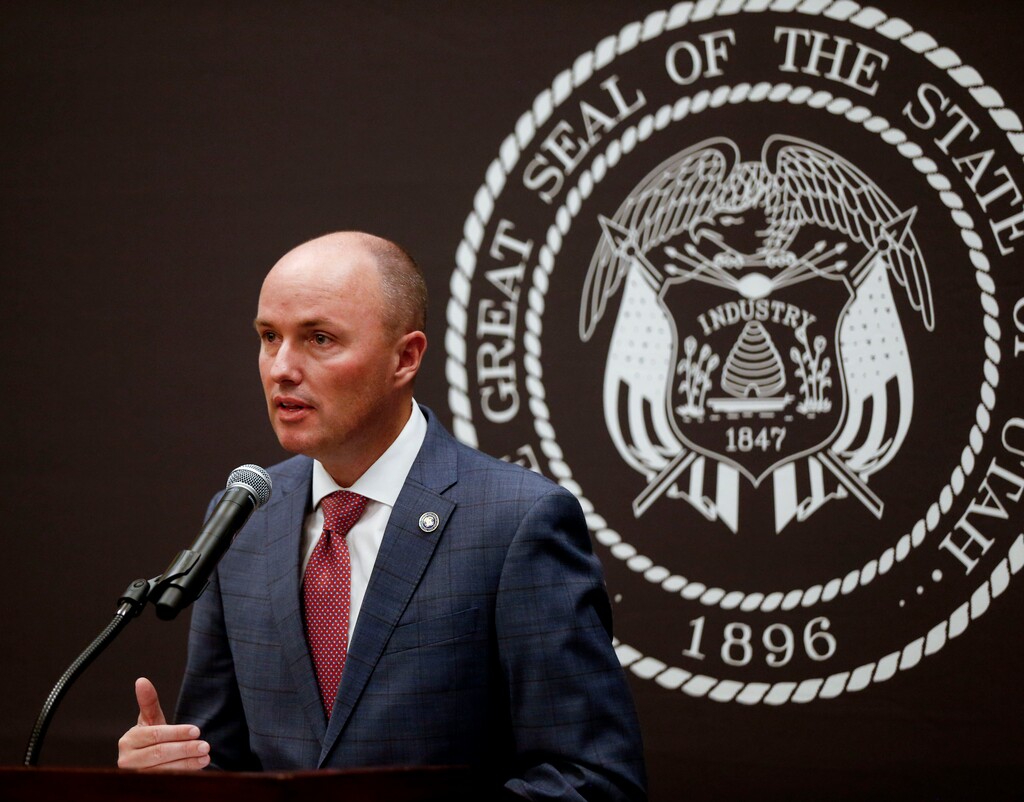 (Laura Seitz | Deseret News, pool) Lt. Governor Spencer J. Cox speaks at the COVID-19 briefing at the Capitol in Salt Lake City on Thursday, Sept. 10, 2020. 