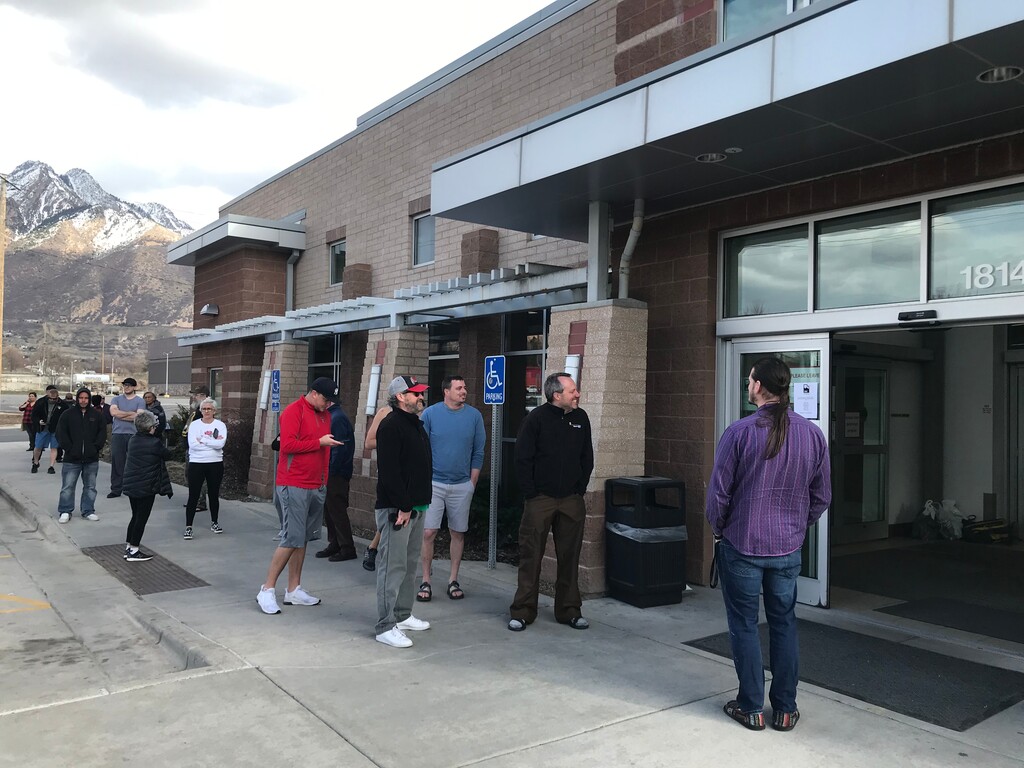 (Matt Canham | Tribune file photo) The Utah Department of Alcoholic Beverage Control has instituted social distancing plans, limiting the number of customers allowed inside. That's why lines sometimes are seen outside of Utah's liquor and wine stores — even as patrons try to stay 6 feet away from one another.