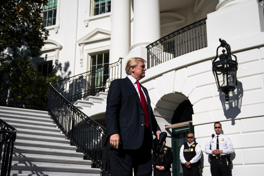 (Jabin Botsford | The Washington Post) Though assessments vary about Special Counsel Robert Mueller's probe into Russian interference in the 2016 presidential election, President Donald Trump, seen here on Friday, has warmed to lawyer Ty Cobb's optimistic message on the probe.