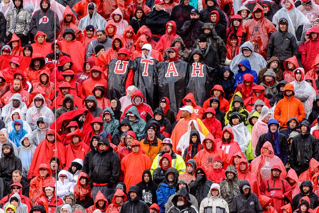 Trent Nelson  |  The Salt Lake Tribune
Utah football fans have endured rain, snow and scorching heat to watch their Utes at Rice-Eccles Stadium. Now, a new challenge: no football at all, after the Pac-12 canceled all sports until at least Jan. 1.