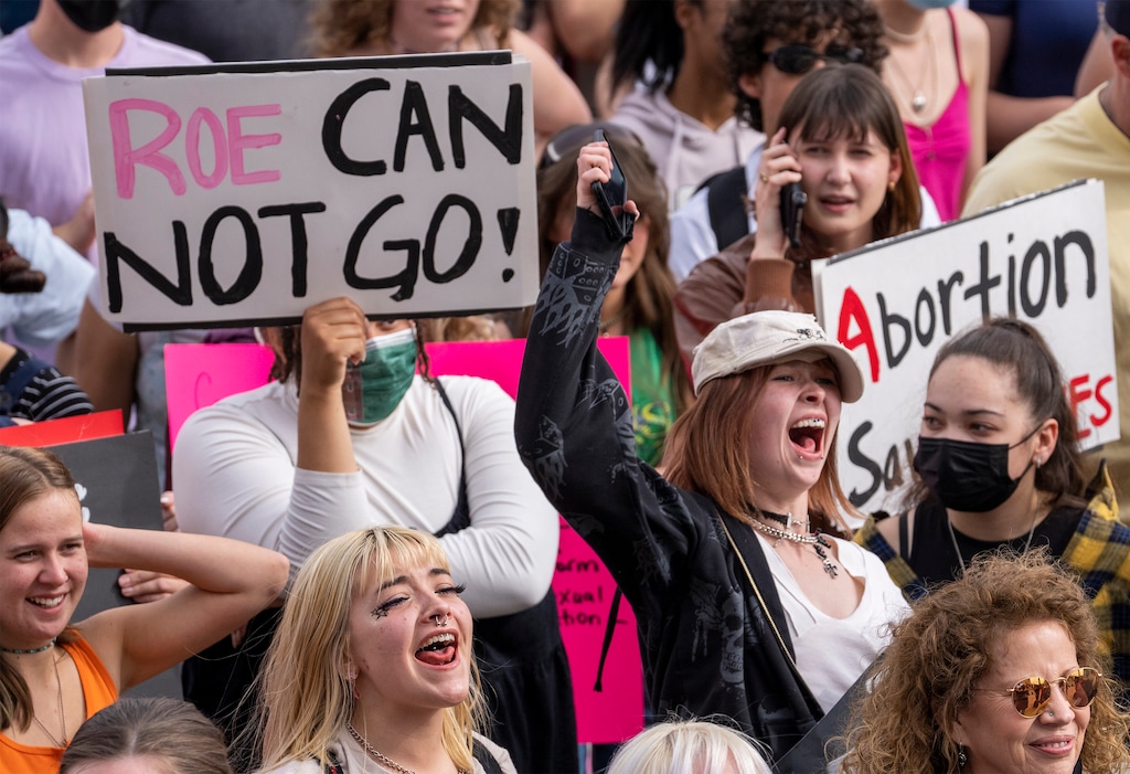 (Rick Egan | The Salt Lake Tribune) More than one thousand protesters gather at the Capitol for a "Fight for the Right to Choose" rally on Thursday, May 5, 2022, in Salt Lake City.