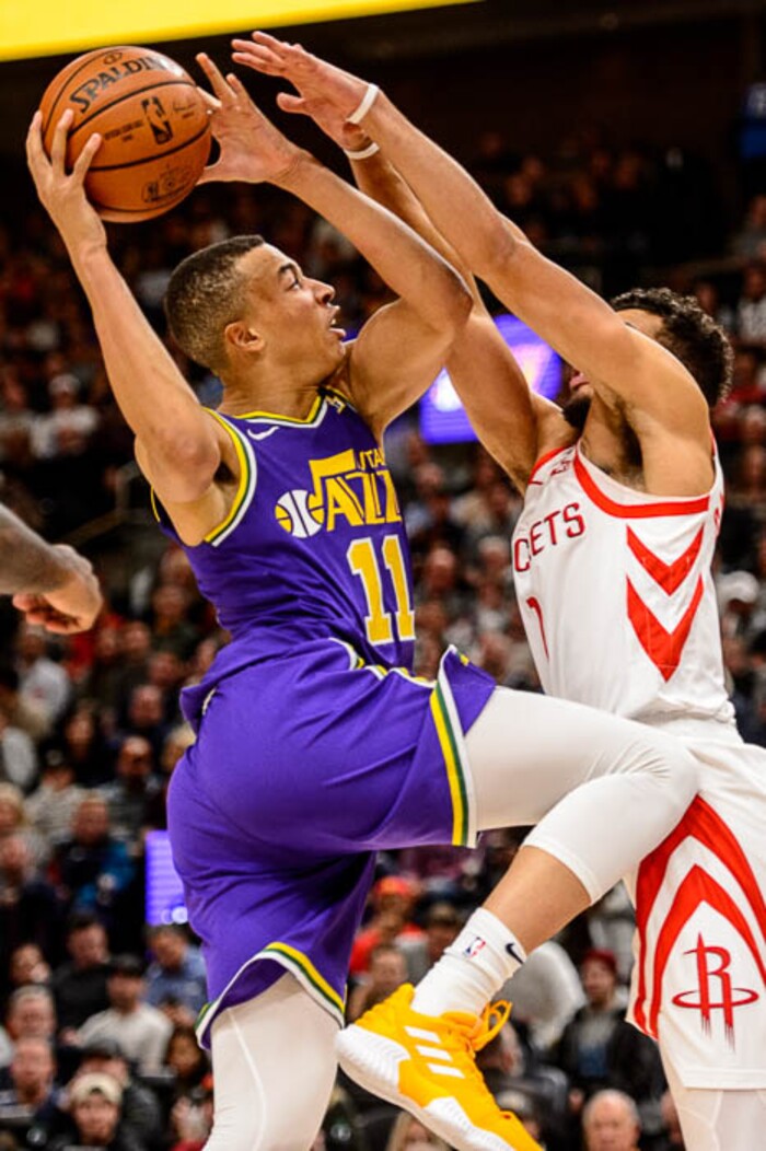 (Trent Nelson | The Salt Lake Tribune)  
Utah Jazz guard Dante Exum (11). The Utah Jazz host the Houston Rockets, NBA basketball in Salt Lake City on Thursday Dec. 6, 2018.