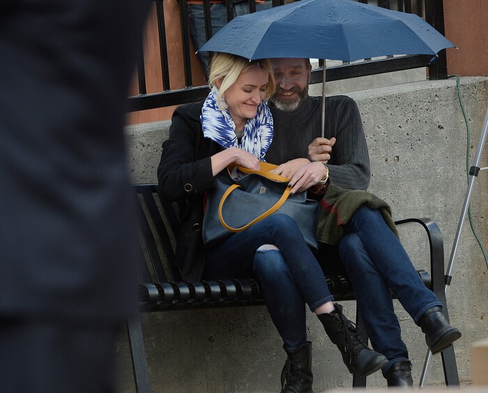 (Scott Sommerdorf   |  The Salt Lake Tribune)   
Heather "Dooce" Armstrong sits with Pete Ashdown prior to her speaking at the 8th annual mass resignation from the LDS church, in City Creek Park, Sunday, November 5, 2017. 
