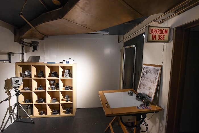 (Francisco Kjolseth  |  The Salt Lake Tribune)  Visual artist Dave Brewer, co-owner of the historic 2016 Ladies Literary Club House building at 850 E South Temple, currently known at the Photo Collective Studios gives a tour of one of the backstage changing rooms. Brewer and his partner are now seeking a grant to make it ADA accessible for the first time in its 106-year history. To publicize their cause, on Tuesday, Sept. 24, 2019, they opened their refurbished building to tours.