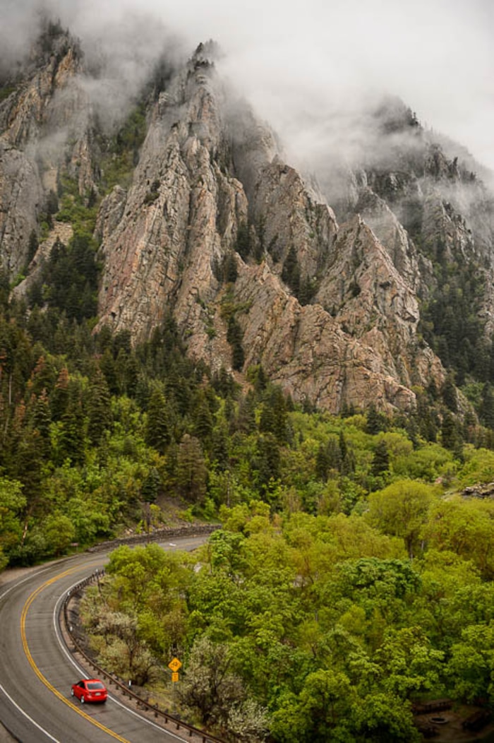 (Trent Nelson | The Salt Lake Tribune)
A misty afternoon near Storm Mountain in Big Cottonwood Canyon, Friday May 11, 2018.