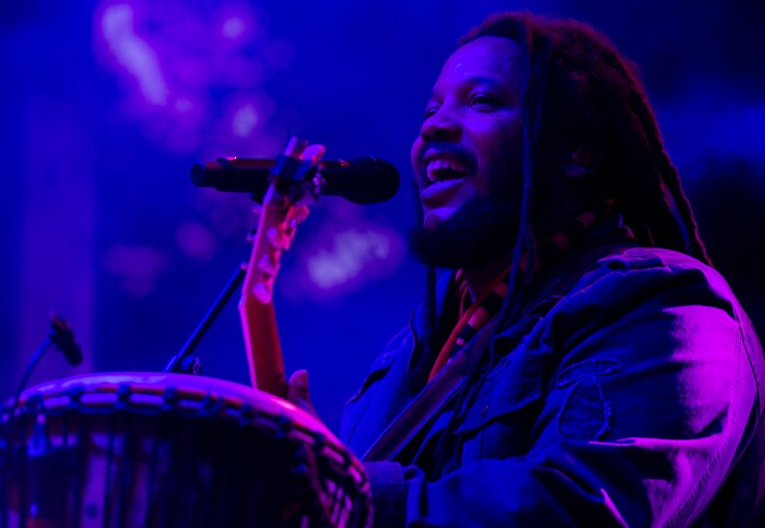 (Rick Egan  |  The Salt Lake Tribune)   Stephen Marley performs at the Reggae Rise Up music Festival, at the Rivers Edge near Heber City, Sunday, Aug. 25, 2019.