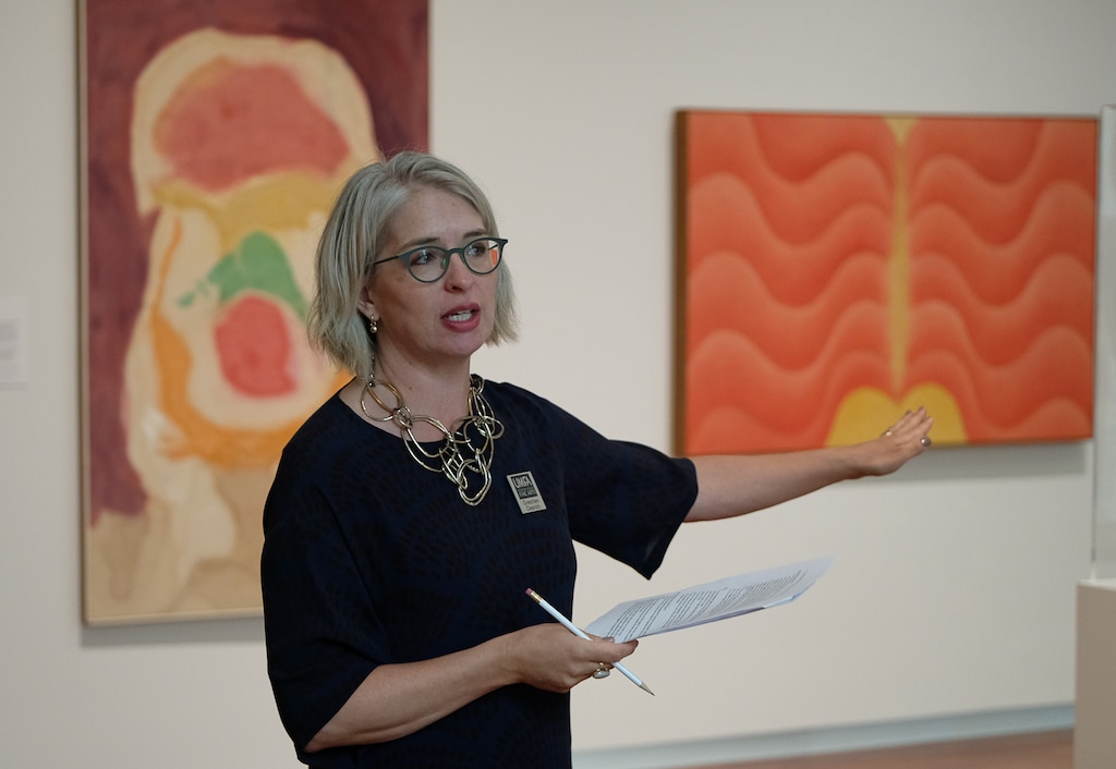 (Francisco Kjolseth | Tribune file photo) Gretchen Dietrich, executive director of the Utah Museum of Fine Arts, in 2017, showing the media the reopened museum space after a 19-month renovation project. Dietrich has been named to the board of Art Bridges, a nonprofit arts foundation created by philanthropist Alice Walton, the foundation announced Thursday, Nov. 21, 2019.