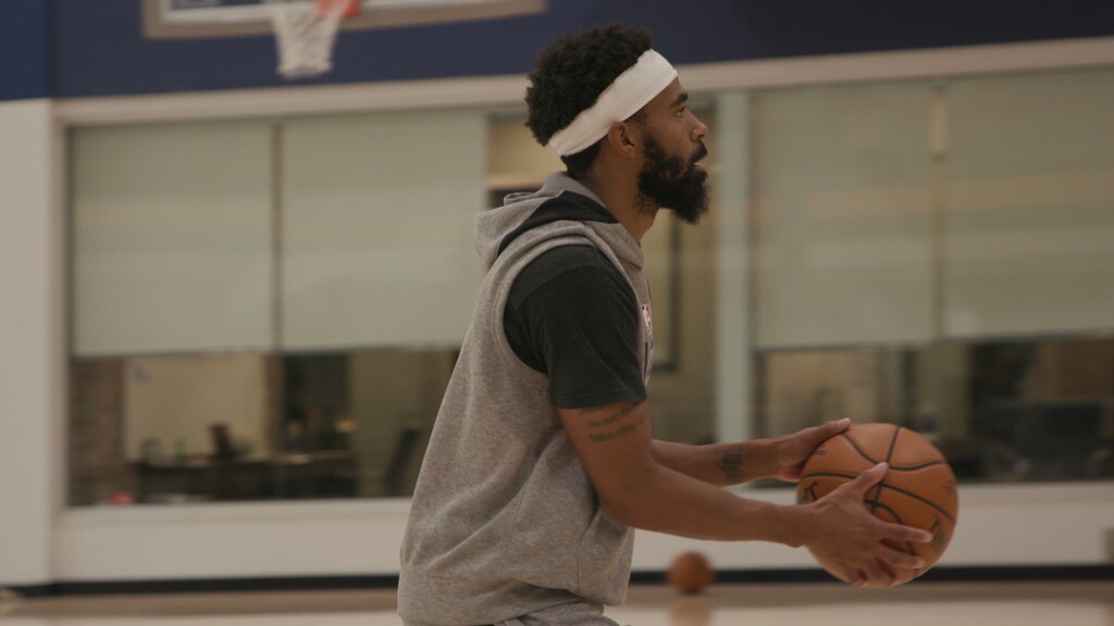 (Photo courtesy of Utah Jazz) Point guard Mike Conley takes part in a training camp practice on Thursday, Dec. 10, 2020.