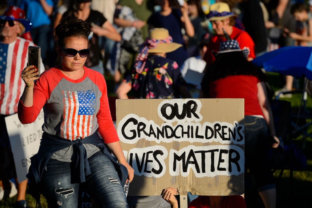 (Trent Nelson  |  The Salt Lake Tribune) A rally protesting government mask mandates at the State Capitol in Salt Lake City on Saturday, Sept. 5, 2020.