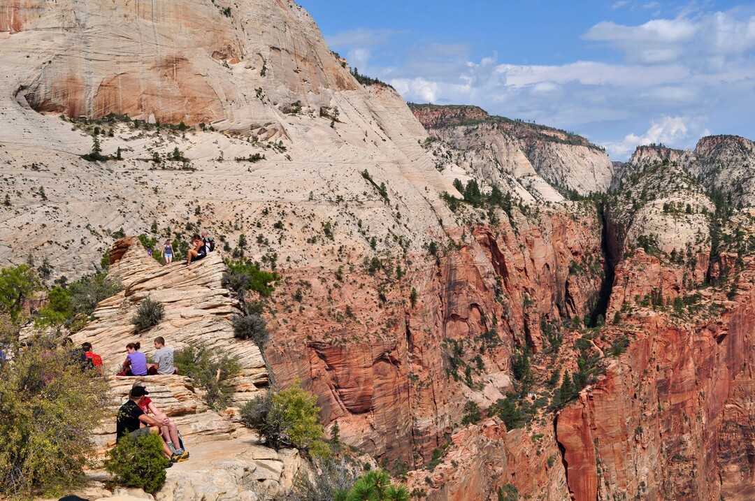 Erin Alberty  |  The Salt Lake TribuneHikers relax on Angels Landing.