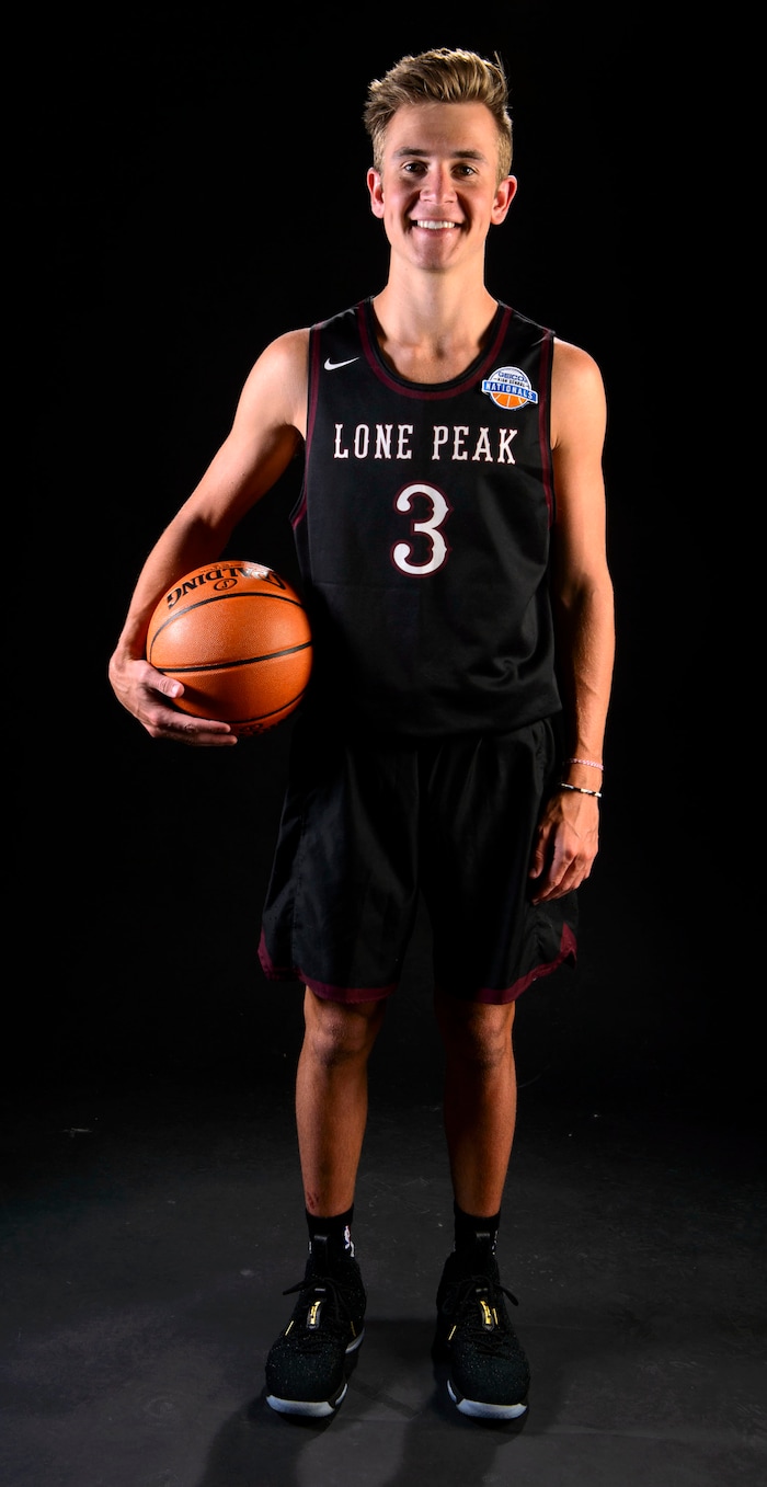 (Steve Griffin  |  The Salt Lake Tribune)  Prep basketball Steven Ashworth, Lone Peak, in the Salt Lake Tribune studio in Salt Lake City Tuesday April 10, 2018.