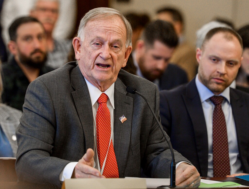 (Leah Hogsten | Tribune file photo) Sen. Allen Christensen, R-North Ogden, fields questions about SB96 during a House Business and Labor Committee meeting, Feb. 6, 2019. The bill replaced the voter-approved initiative on Medicaid expansion.