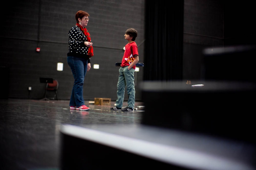 (Trent Nelson | The Salt Lake Tribune)  Rehearsal for Utah Opera's The Little Prince, with director Tara Faircloth, left, and 11-year-old Nitai Fluchel in the title role of the Little Prince. In Salt Lake City on Friday Dec. 7, 2018.