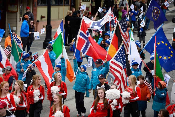 Scott Sommerdorf | The Salt Lake Tribune
Park City's Olympic and Paralympic parade heads down Main Street, Friday, April 6, 2018. The parade celebrates the accomplishments of Park City-based Olympians. Local athletes wrapped up the PyeongChang Winter Games by earning one silver and two bronze medals.