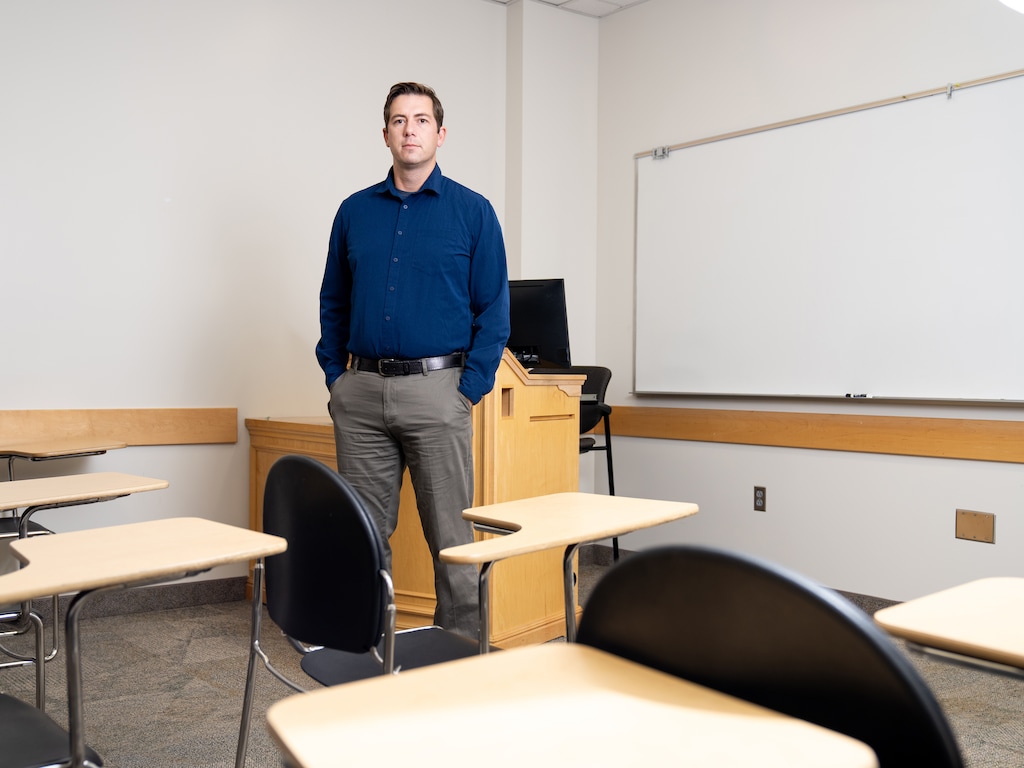 (Niki Chan Wylie | The New York Times) Brian Willoughby, a social scientist at Brigham Young University in Provo, Utah, Dec. 6, 2024. In the past, many parents have tried to ignore the watching of pornography by their children, forbid its use or wish it away Ñ but scholars who study the adolescent use of online pornography say that the behavior is so commonplace and impossible to prevent that a more pragmatic approach is required.