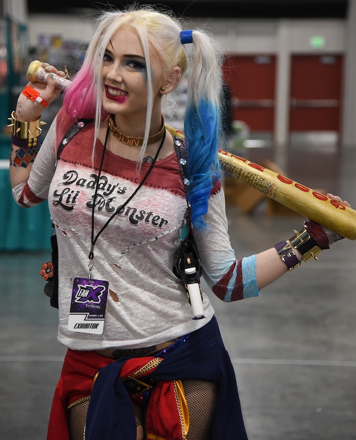 (Francisco Kjolseth  |  The Salt Lake Tribune)  Alice who only goes by one name as Harley Quinn attends the start of FanX Salt Lake Comic Convention at the Salt Palace in Salt Lake City Thursday, Sept. 6, 2018, during the three-day pop culture convention.