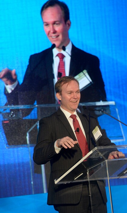 (Al Hartmann | The Salt Lake Tribune)
Salt Lake County Mayor Ben McAdams speaks at the Wasatch Choice 2050 Vision conference in Salt Lake City Tuesday Jan. 23. The Wasatch Choice 2050 Vision – a guide for future planning and development for Salt Lake’s metro region was unveiled. The day-long conference brought local leaders and community planners together to look at challenges facing the Wasatch Front and to explore issues such as jobs and the economy, housing, and transportation.