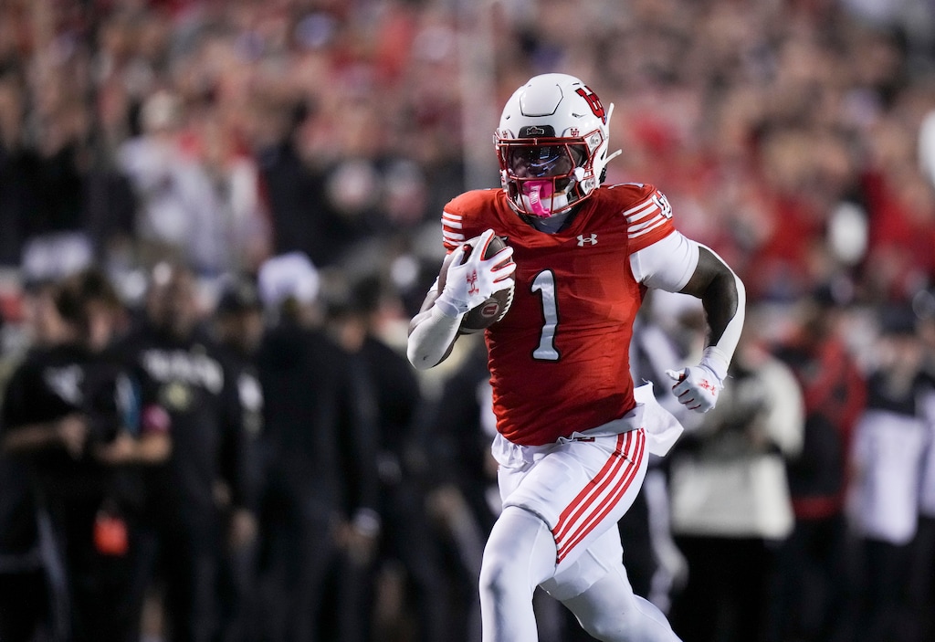 (Bethany Baker | The Salt Lake Tribune) Utah Utes running back Wayshawn Parker (1) runs the ball into the endzone for a touchdown during the game between the Utah Utes and the Colorado Buffaloes at Rice-Eccles Stadium in Salt Lake City on Saturday, Oct. 25, 2025.