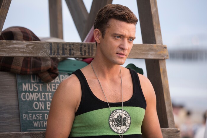 This image released by Amazon Studios shows Justin Timberlake in a scene from "Wonder Wheel." (Jessica Miglio/Amazon Studios via AP)