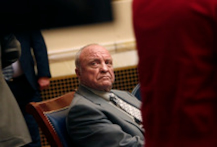 Scott Sommerdorf | The Salt Lake Tribune
Senator Chris Buttars, R-West Jordan watches the vote count on the Education Budget bill HB2 - , Minimum School Program and Public Education Budget Amendments - Thursday, March 10, 2011.