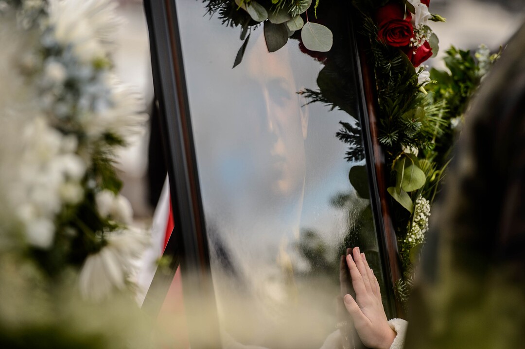 (Trent Nelson  |  The Salt Lake Tribune)
A portrait on display during services for Marine Pfc. Robert J. Hatch at the Bountiful City Cemetery on Saturday, Dec. 14, 2019. Hatch was killed in action Nov. 22, 1943 on the island of Betio.