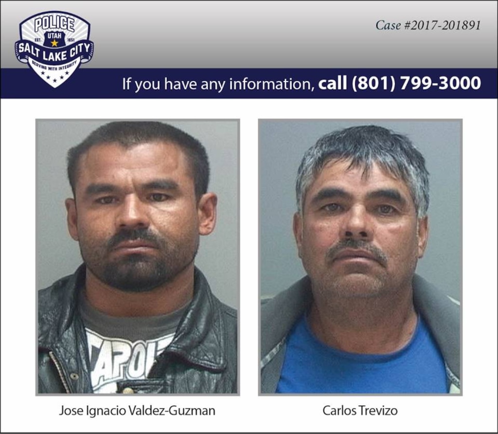 (Courtesy Salt Lake City Police Department)  Murder victim Jose Ignacio Valdez-Guzman (left), and the man who allegedly killed him, Carlos Trevizo.