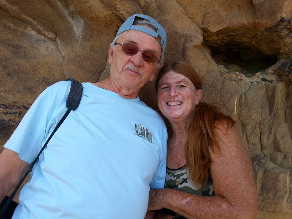 (Photo courtesy Thayes Ann Hewitt) George and Thayes Ann Hewitt, of Diamond Valley, Utah, pose for this photo in 2017. George Hewitt died of COVID-19 on July 6 at home. Thayes Hewitt said doctors sent her husband home after deciding there was little more they could do for him at a hospital.