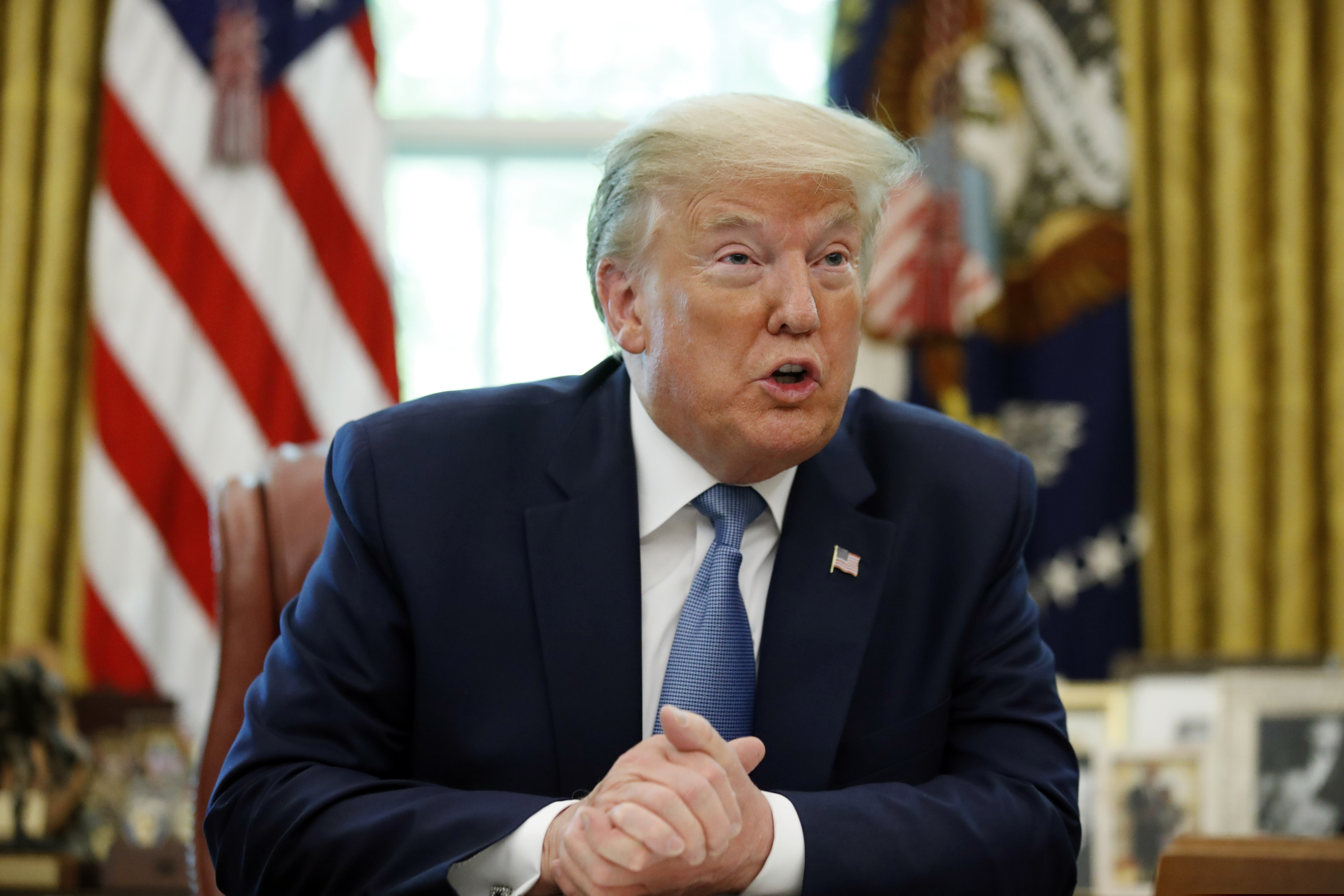 (Alex Brandon | AP file photo) President Donald Trump speaks in the Oval Office of the White House, Friday, May 15, 2020, in Washington.