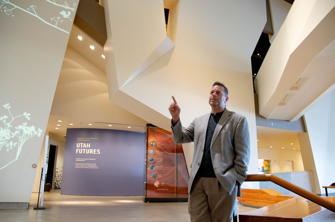 (Francisco Kjolseth  |  The Salt Lake Tribune) Jason Cryan, who became the new director of the Natural History Museum of Utah in March – just in time to close the place because of COVID-19, talks about updates that have been made to hopefully reopen the museum in mid-August.
