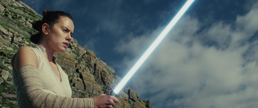 This image released by Lucasfilm shows Daisy Ridley as Rey in "Star Wars: The Last Jedi," in theaters on Dec. 15. (Lucasfilm via AP)
