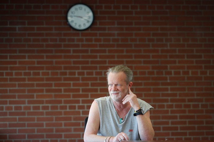 In this Friday, April 14, 2017 photo, Herbie Mays pauses during an interview at the Ohio Means Jobs employment assistance offices in Cincinnati. Mays voted for Donald Trump, drawn to his pledges to stop American jobs from going overseas and to revitalize manufacturing in the United States. Trump's election, though, "was too late to help us," Mays said. "If you don't keep up with the times, you're out of luck," he said. (AP Photo/John Minchillo)