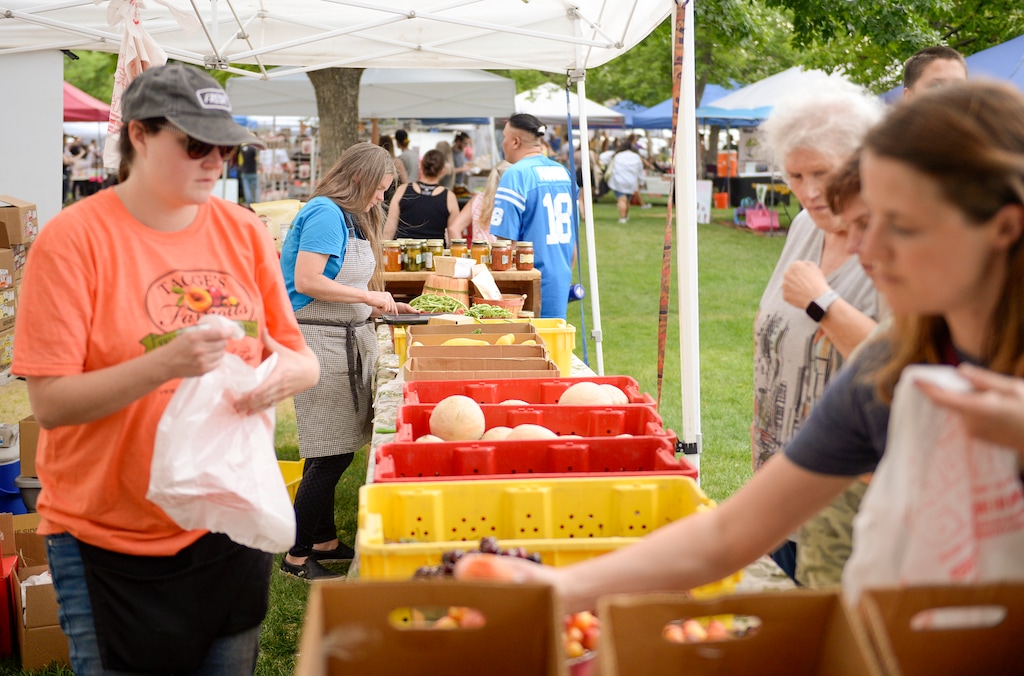 (Chris Samuels | The Salt Lake Tribune) The West Valley City Farmers Market in Centennial Park, Thursday, July 14, 2022.