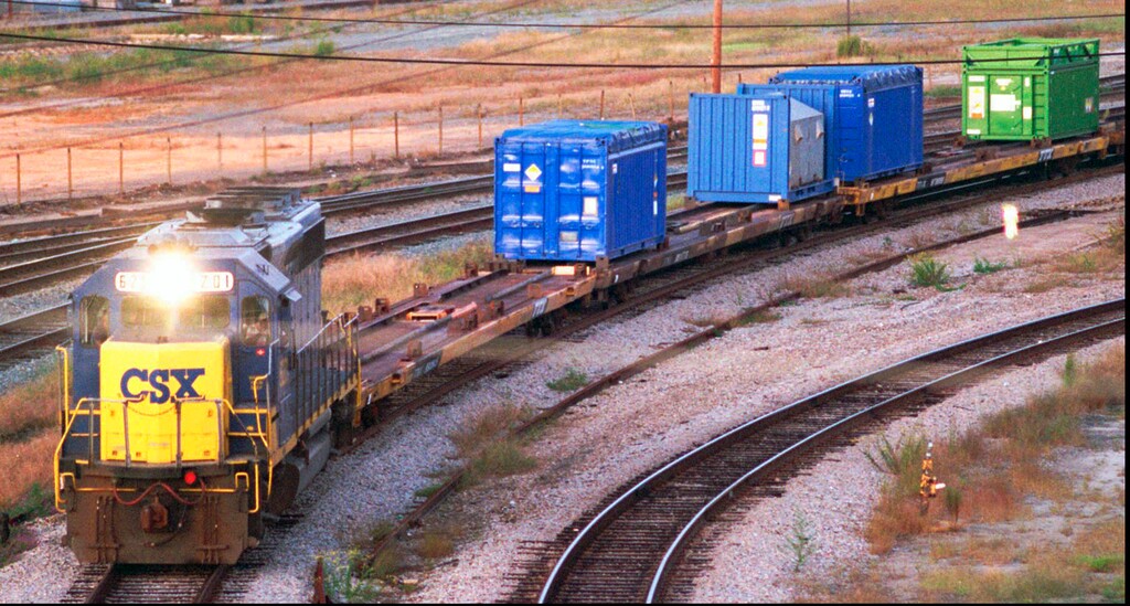 (Jeff Chatlosh | The Morning News via AP file photo) A CSX Train with spent nuclear fuel passes through Florence, S.C., in 1994 on its way to Savannah River Site Weapons Complex near Aiken S.C. Environmental groups in Utah are raising concern about such shipments.
