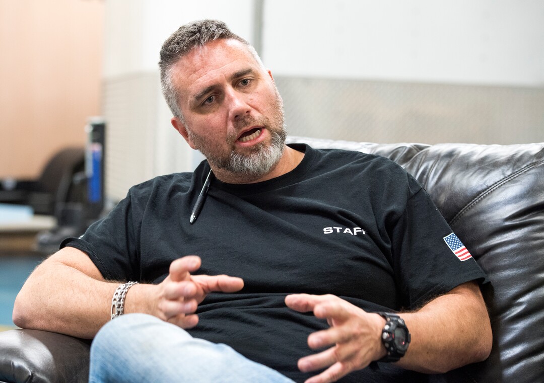 (Rick Egan  |  The Salt Lake Tribune)   Bryan Melchior, Utah Gun Exchange, talks about the new video platform they will be launching for gun enthusiasts, Friday, March 23, 2018.