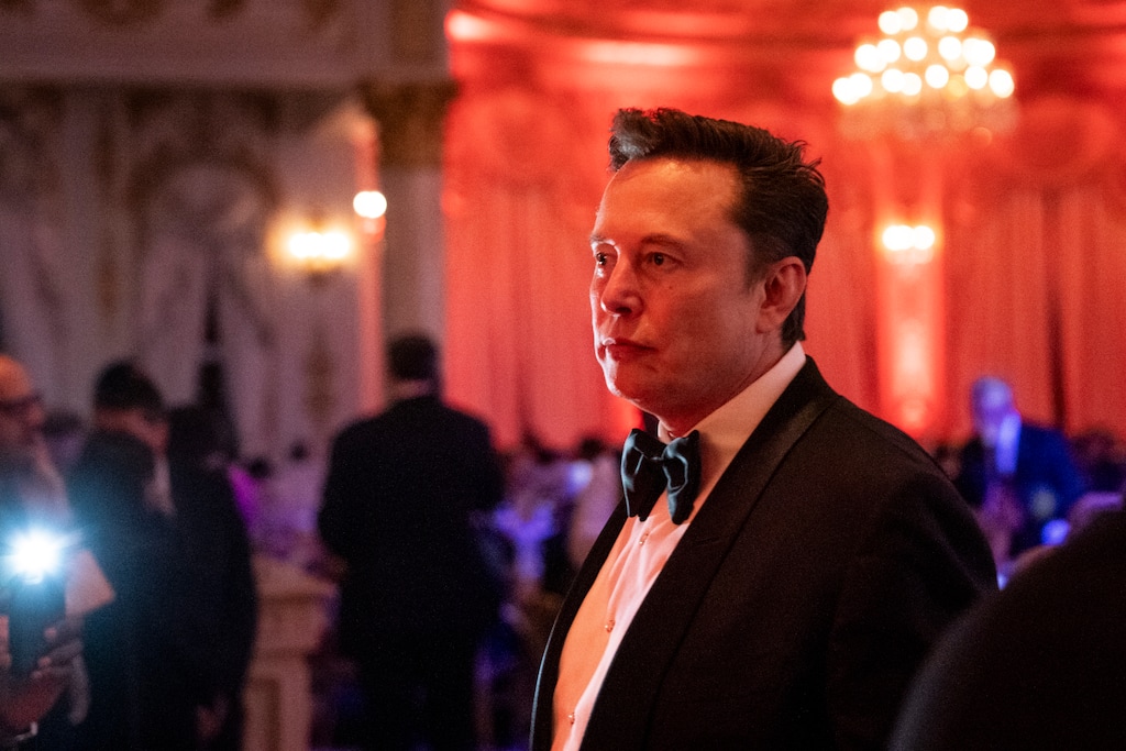 (Haiyun Jiang | The New York Times) Elon Musk during an America First Policy Institute gala hosted by President-elect Donald Trump at his residence, Mar-a-Lago, in Palm Beach, Fla., on Thursday, Nov. 14, 2024.