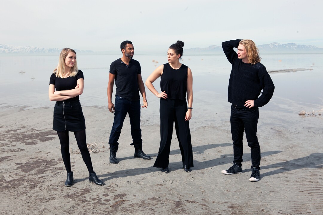 (Courtesy Pioneer Theatre Company) Grace Morrison (Viola), A.K. Murtadha (Orsino), Kelsey Rainwater (Olivia), Zach Fifer (Sebastian), who will perform in "Twelfth Night," at a publicity shoot at the Great Salt Lake.
