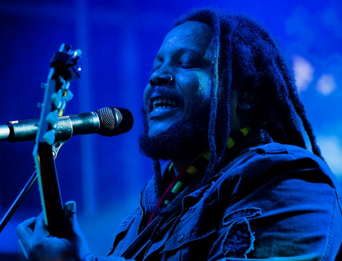 (Rick Egan  |  The Salt Lake Tribune)   Stephen Marley performs at the Reggae Rise Up music Festival, at the Rivers Edge near Heber City, Sunday, Aug. 25, 2019.