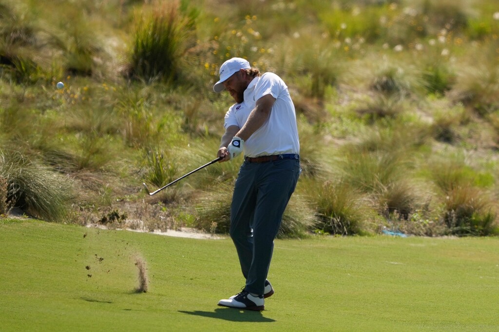 (Matt York | AP) Zac Blair hits from the fairway on the 13th hole during the first round of the U.S. Open golf tournament Thursday, June 13, 2024, in Pinehurst, N.C.