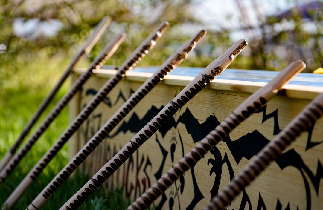(Francisco Kjolseth | The Salt Lake Tribune) Notched sticks that are rubbed with rods held over a drum, are used to imitate the sound of thunder and lighting when it strikes the earth and awakens all living creatures, including hibernating bears. For the first time in 20 years the reservation community of Whiterocks in eastern Utah held the traditional Ute Bear Dance.