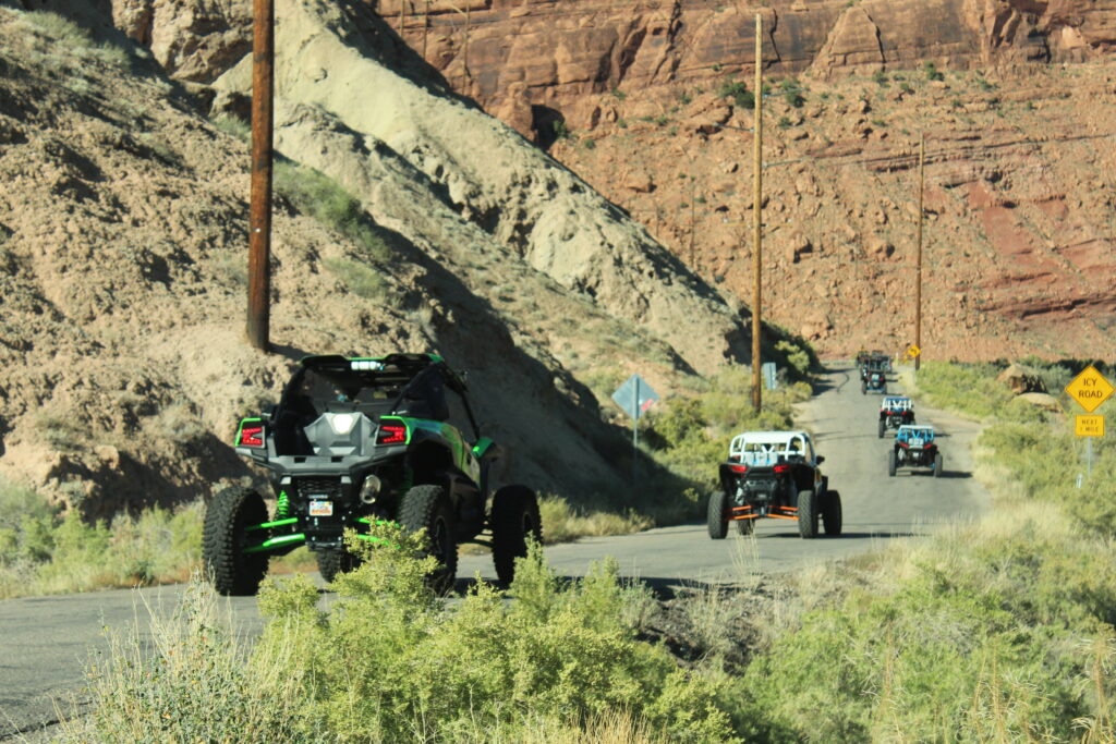 (Times-Independent file photo) Off-highway vehicles travel down Kane Creek Boulevard in October 2022.