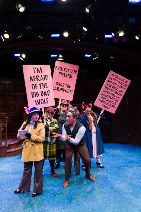 (Courtesy dav.d daniels of dav.d photography) The cast of Salt Lake Acting Company's "The True Story of the Three Little Pigs."