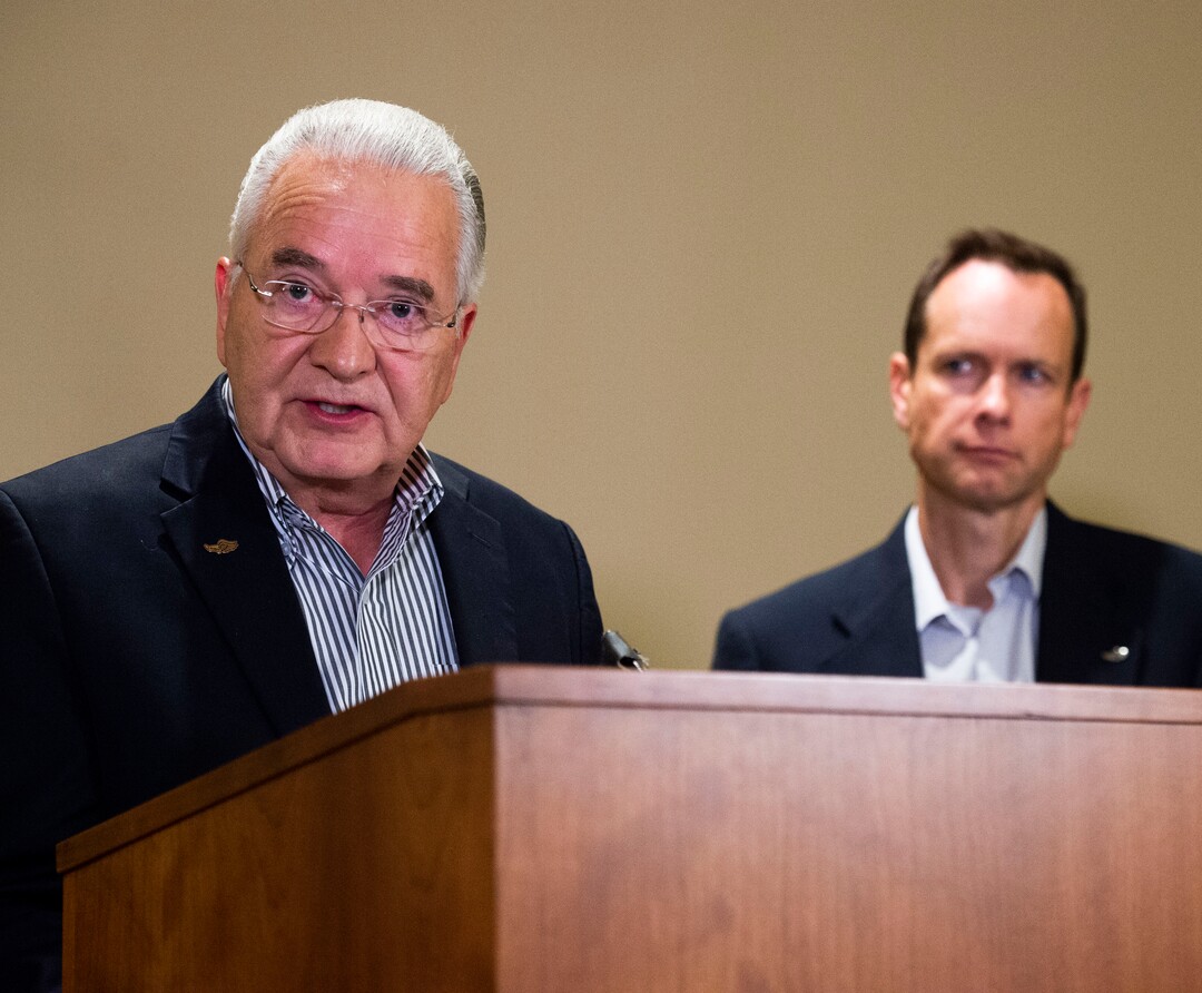 (Rick Egan | The Salt Lake Tribune)  Ron C. Mittelhammer, a friend of the McCluskey family, talks about the what happened to Lauren McCluskey, during a news conference Thursday, June 27, 2019, following the filing of a lawsuit against the University of Utah for $56 million, alleging campus police could have done more to prevent the murder of their daughter Lauren.