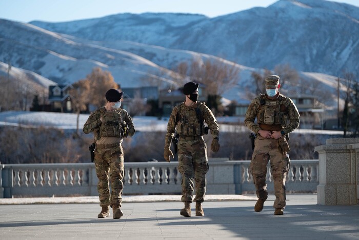(Francisco Kjolseth  | The Salt Lake Tribune) The Utah State Legislature opens the 2021 legislative session at the Capitol in Salt Lake City under heightened security by the National Guard on Tuesday, Jan. 19, 2021.