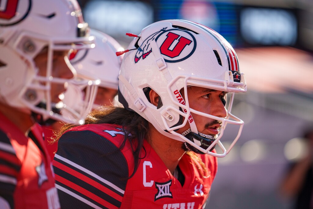 (Trent Nelson  |  The Salt Lake Tribune) Utah Utes quarterback Cameron Rising (7) as the Utah Utes host the Southern Utah Thunderbirds, NCAA football in Salt Lake City on Thursday, Aug. 29, 2024.